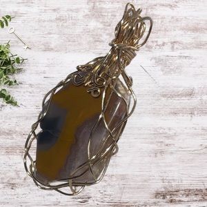 Gold Wire Wrapped Agate